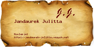 Jandaurek Julitta névjegykártya